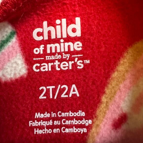 Child of Mine by Carter's Footie Pajamas Cocoa, Cookies and Candy Canes Size 2T - Picture 5 of 5